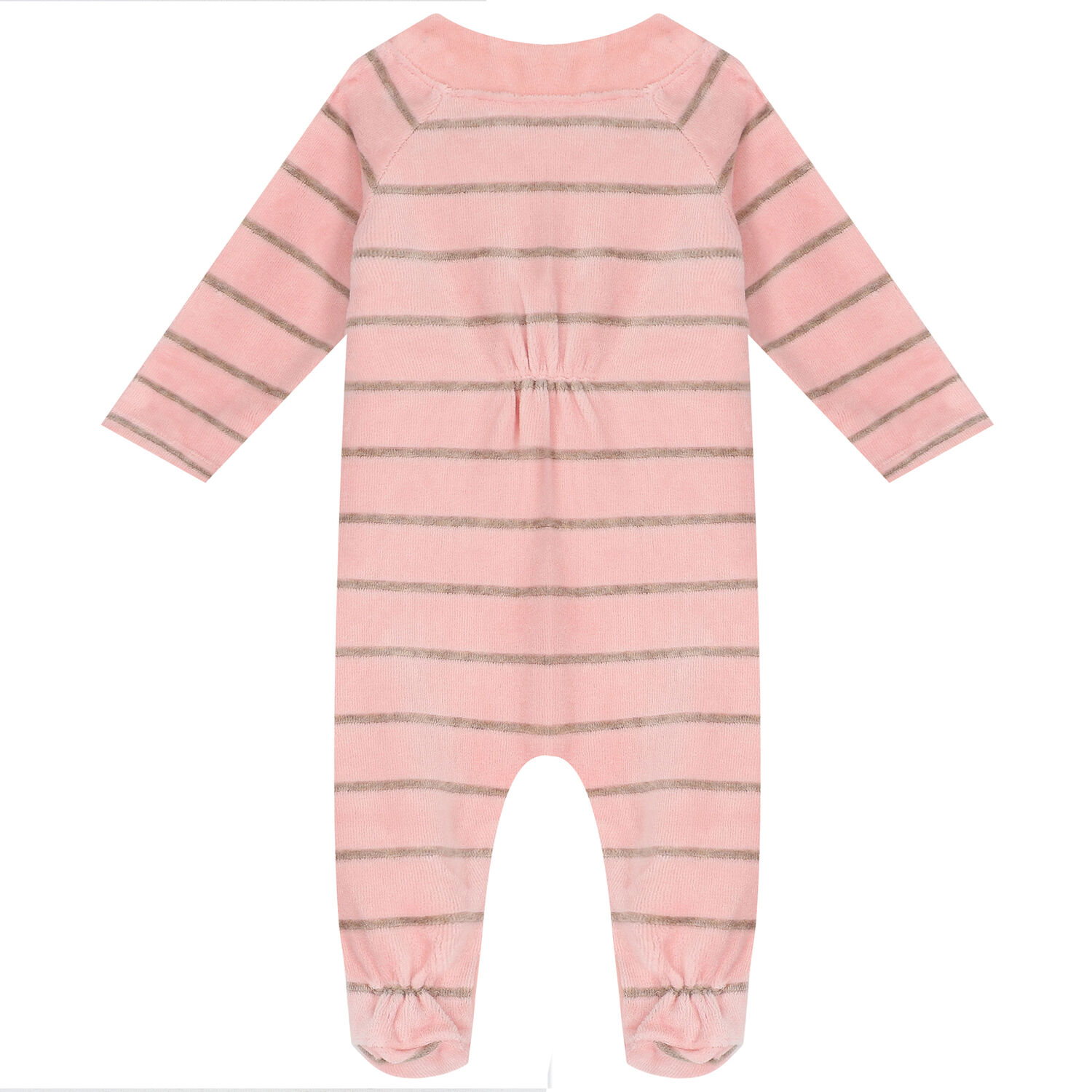 Baby Girls Pink Velour Babygrows (2 Pack), 1, hi-res
